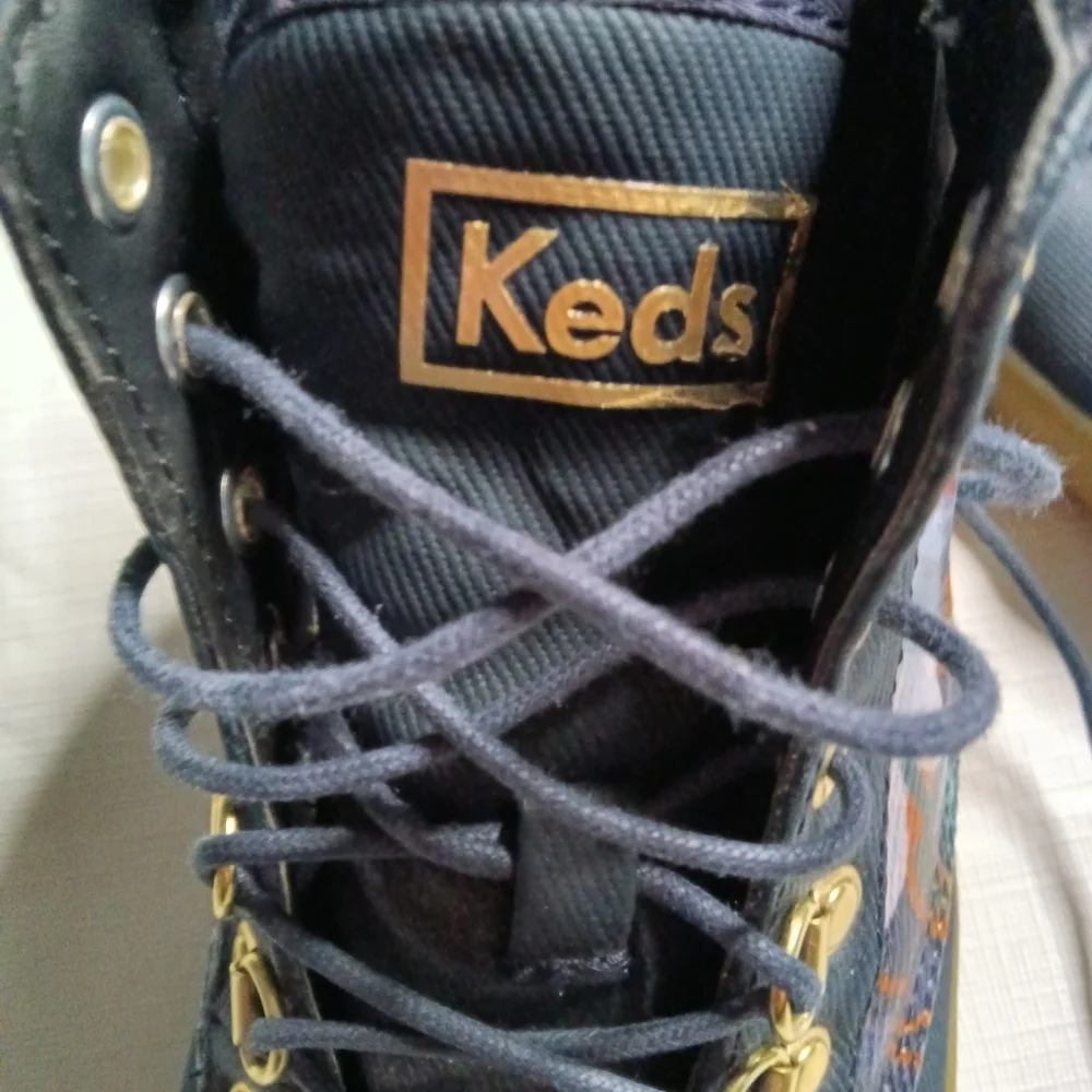 Keds x Rifle Paper Co. Scout Garden Party Boots Blue Canvas 7 - Picture 4 of 9
